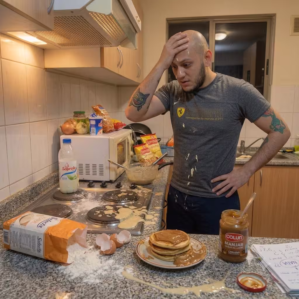Cocina sucia por panqueques