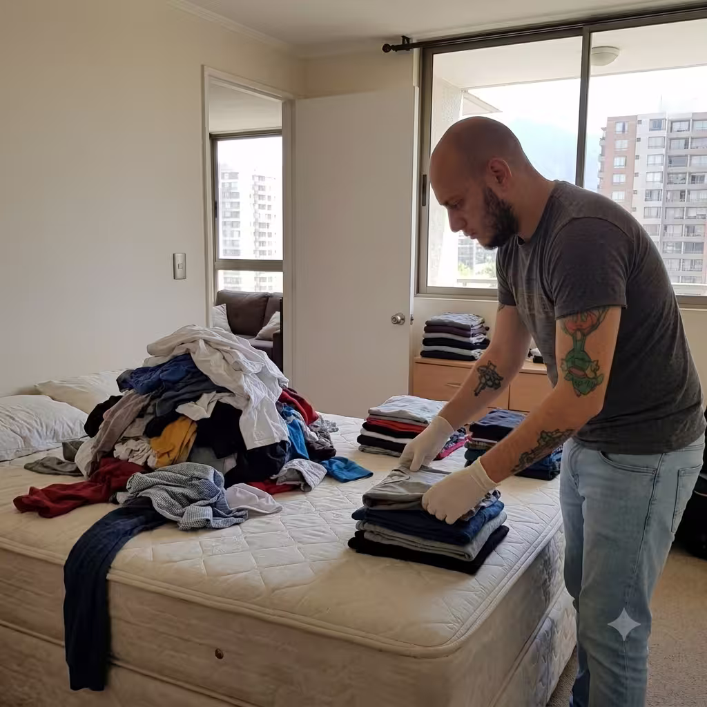 Ordenando living y ropa
