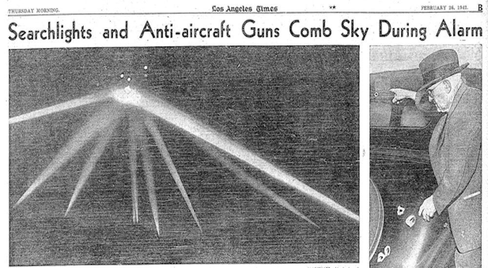 La Batalla de Los Ángeles (1942) — Balas antiaéreas, paranoia de guerra y el misterio del objeto indestructible